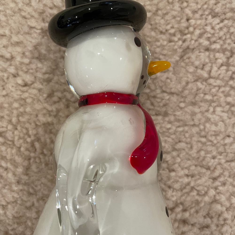 Glass-Blown Art, Christmas/Holiday Snowman. - Picture 2 of 3